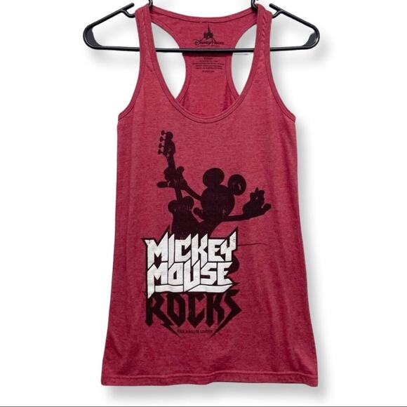 Disney Parks Mickey Mouse Rocks Tank Top Rock n‎ Roller Coaster Red Small - Picture 1 of 6